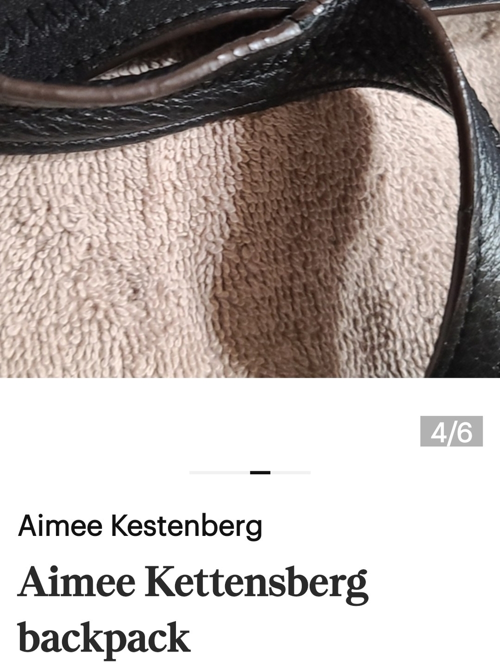 Aimee Kestenberg Black Pebbled Leather Backpack with Front Zips - Picture 2 of 4